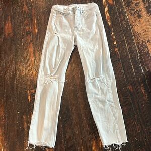 Old Navy jeans- button fly- extra high rise- skinny- straight- size 0